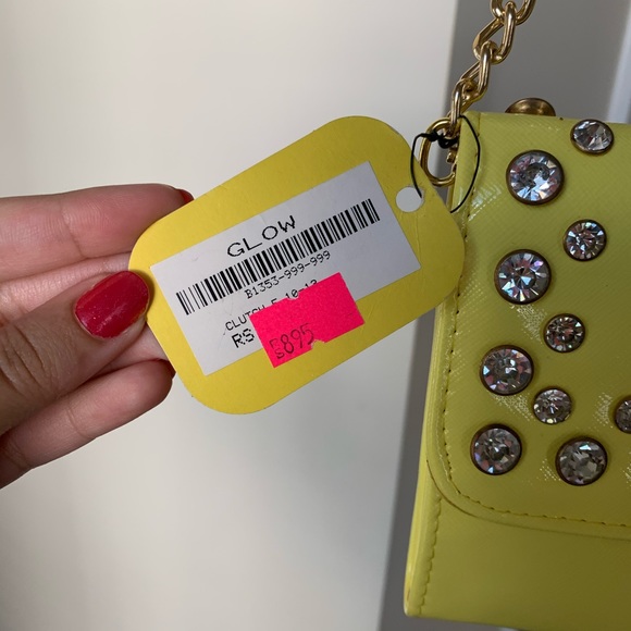 Posh Yellow Rhinestone Clutch - Picture 5 of 9